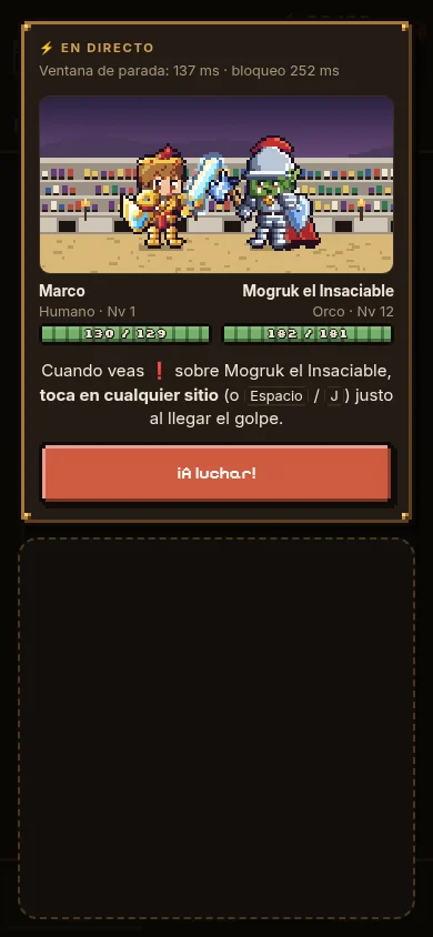Combate en directo contra Mogruk el Insaciable, un orco de nivel 12